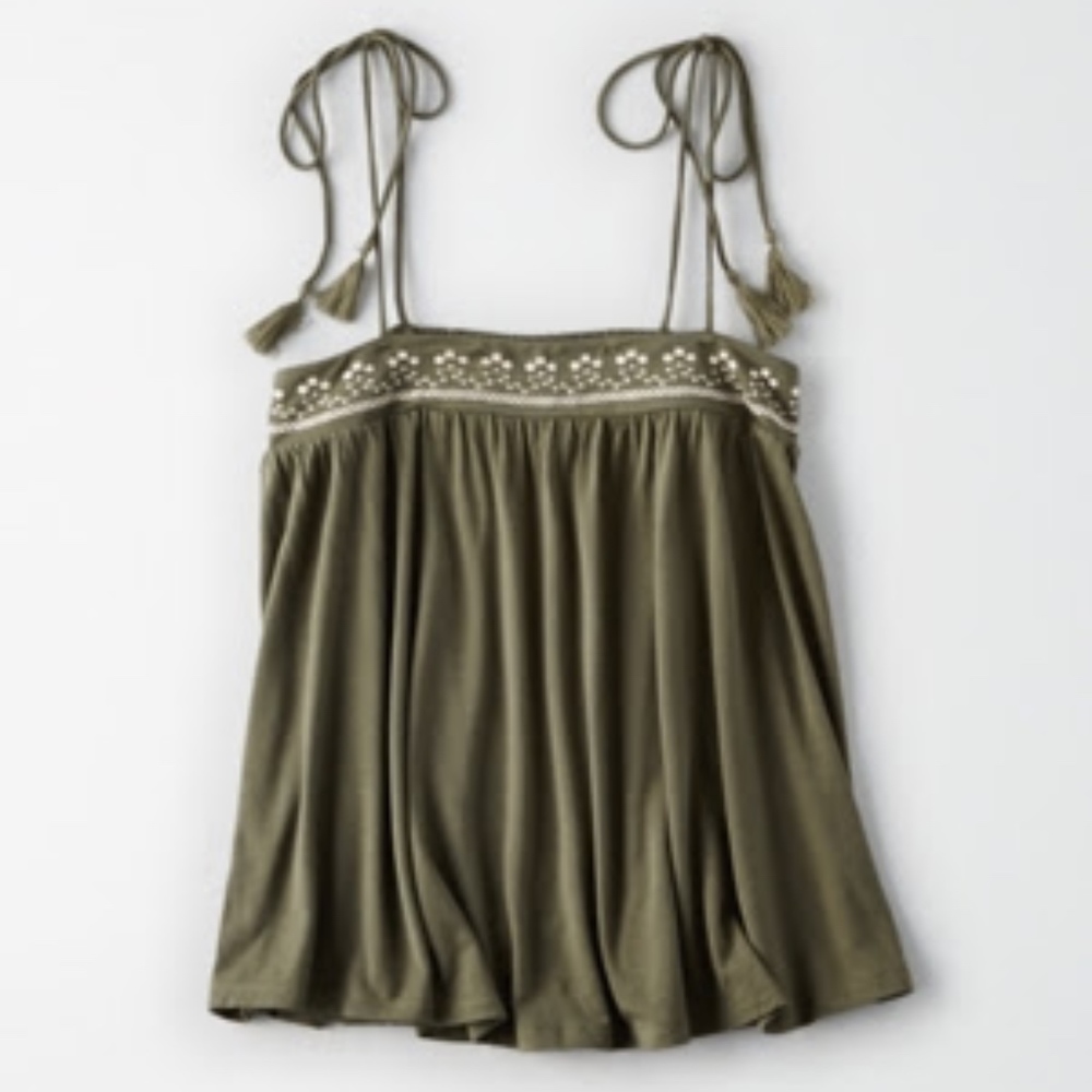 America Eagle Tie Halter Top
